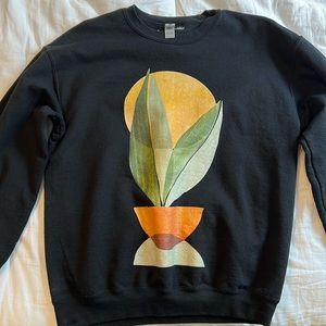 Medium Black Plant Sweatshirt